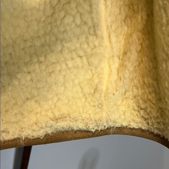 Vintage Leather Vest size medium Sherpa Lined 4 Button Jo O Kay Size M - Picture 10 of 14